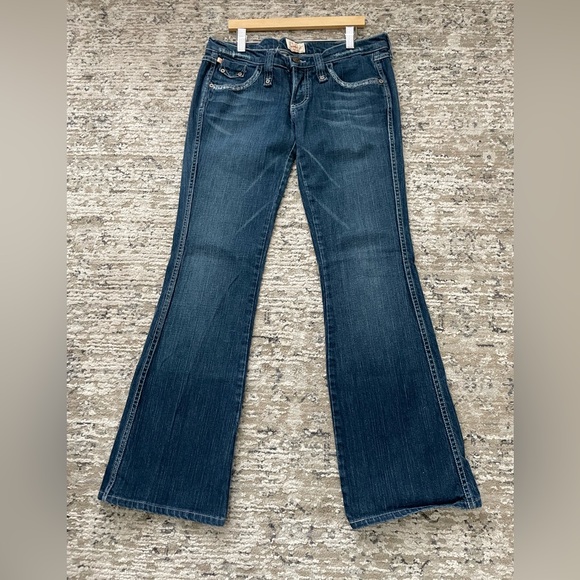 VTG Frankie B Low Rise Flared Jeans Size 8 Made in USA Western Boho - Picture 3 of 9
